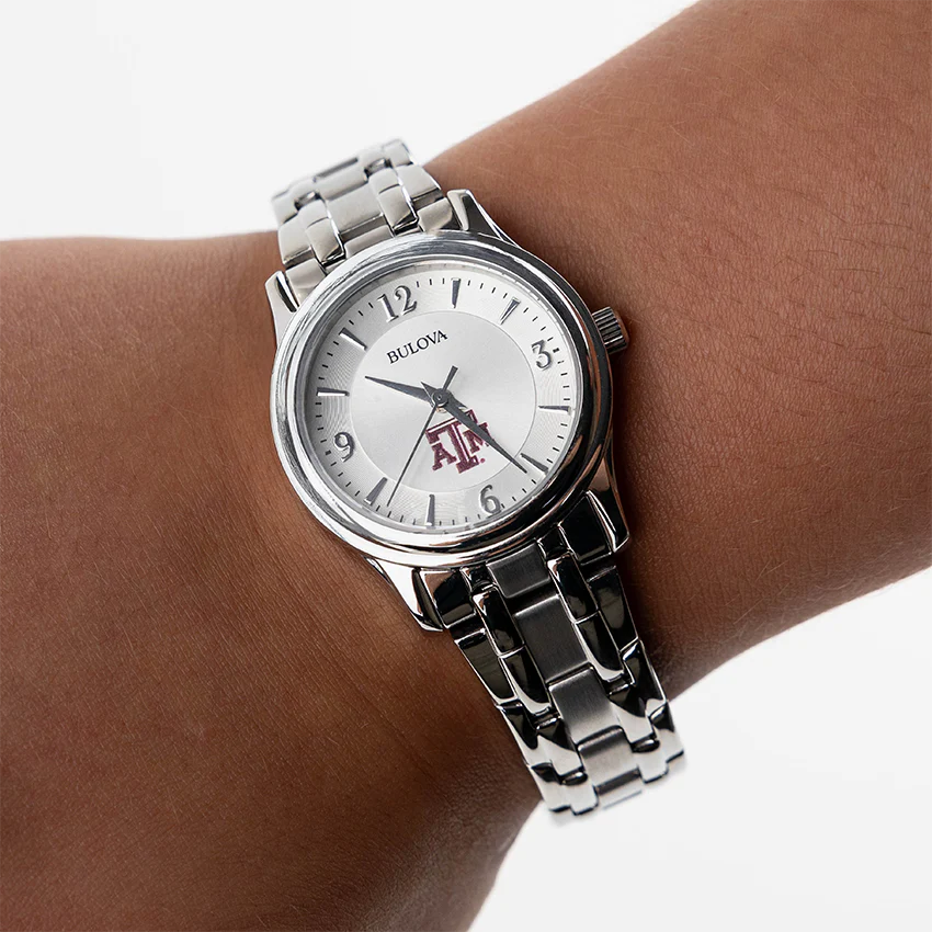 Texas A&M Bulova Silver Circle Women's Watch - Image 2