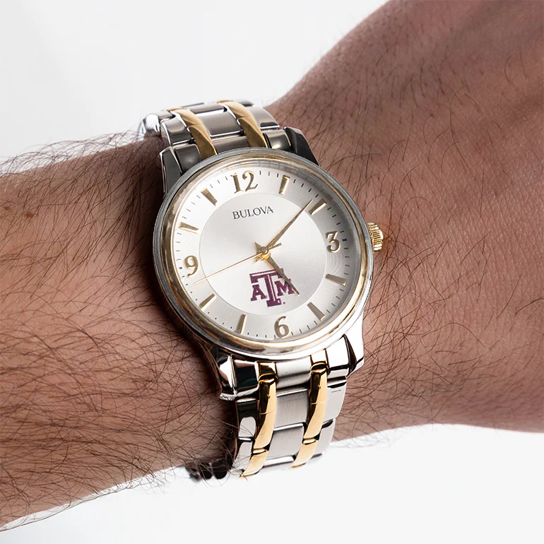 Texas A&M Bulova Men's Two-Tone Watch - Image 2