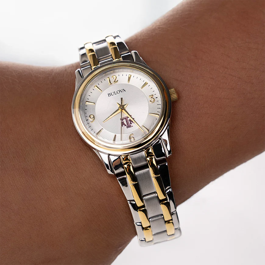 Texas A&M Bulova Two-Tone Women's Watch - Image 2
