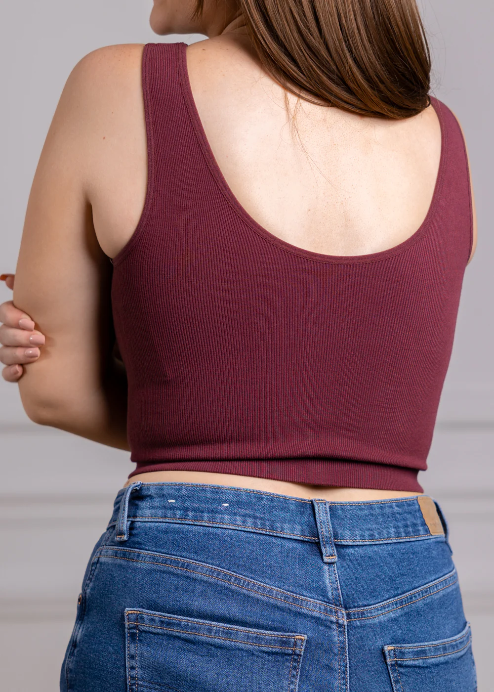 By Together Reversible Ribbed Top - Maroon - Image 3