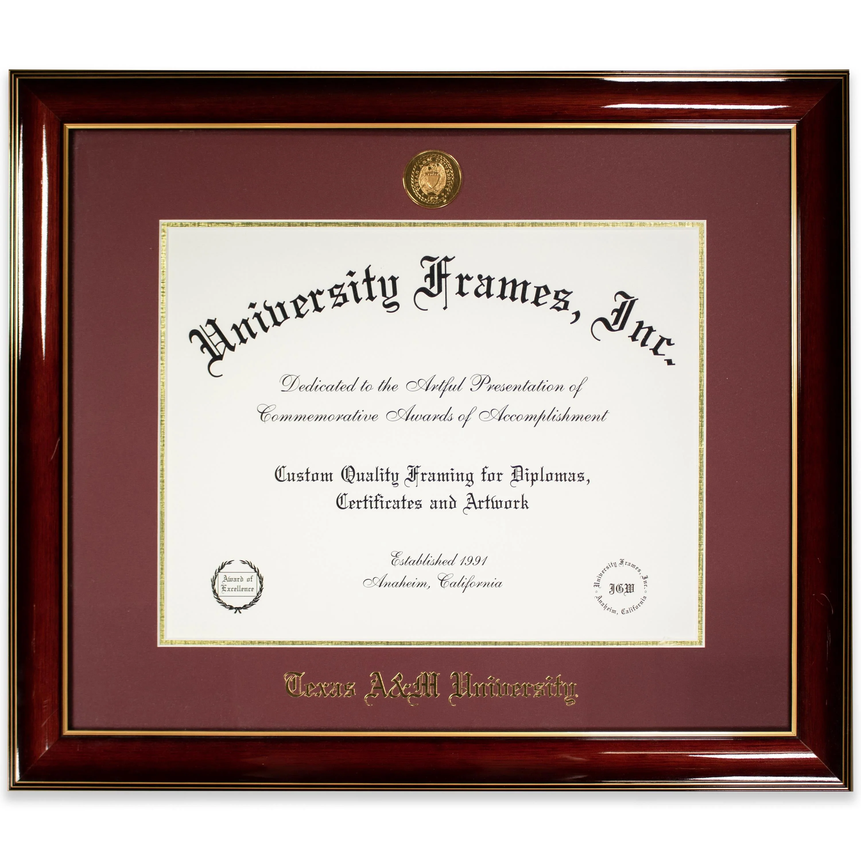 University Frames Texas A&M Classic Medallion Diploma