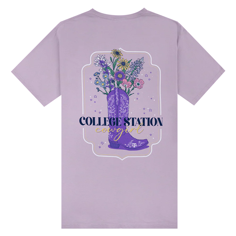 College Station Cowgirl Purple T-Shirt