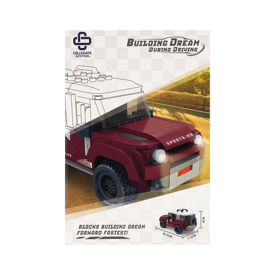 Collegiate Outfitters Building Blocks H9 Off - Road Vehicle - Image 10