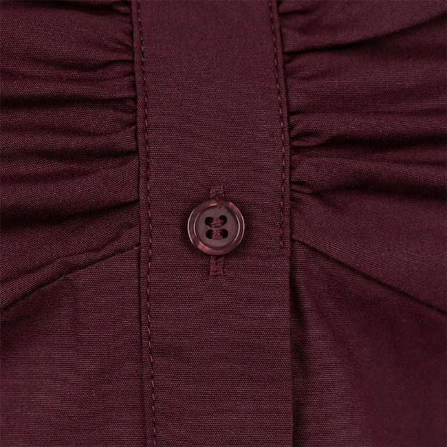 Collegiate Outfitters Cap Sleeve Button Down Blouse - Maroon - Image 4