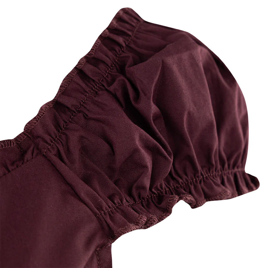 Collegiate Outfitters Cap Sleeve Button Down Blouse - Maroon - Image 5