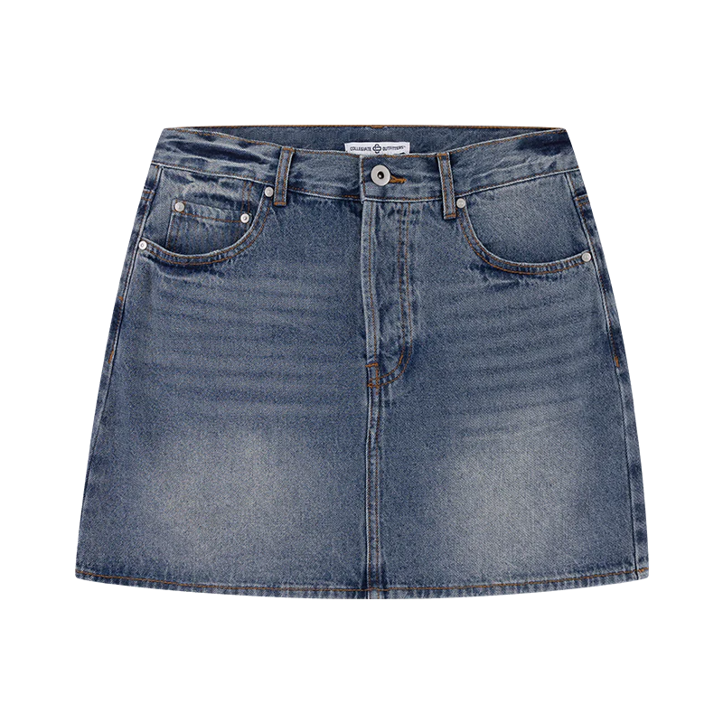 Collegiate Outfitters Denim Mini Skirt - Blue