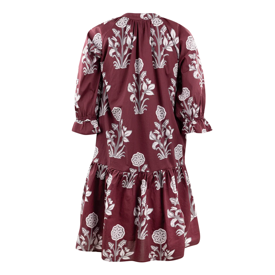 Collegiate Outfitters Dress with Flowers - Maroon - Image 2
