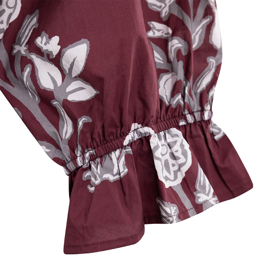 Collegiate Outfitters Dress with Flowers - Maroon - Image 3
