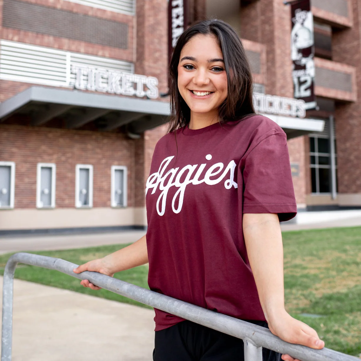 Collegiate Outfitters Felt Script Aggies T-Shirt - Image 2