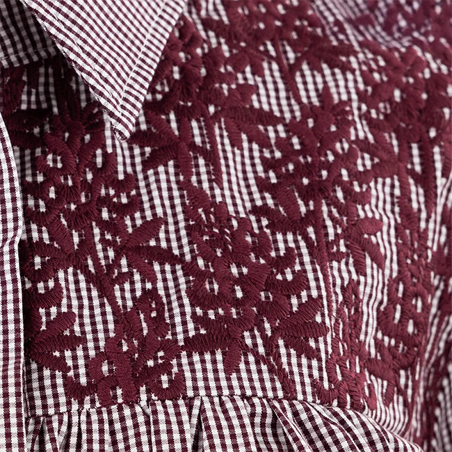 Collegiate Outfitters Gingham Bluebonnet Blouse - Maroon - Image 4