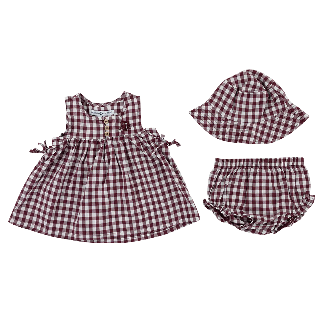 Collegiate Outfitters Infant Girls Plaid Set - Maroon