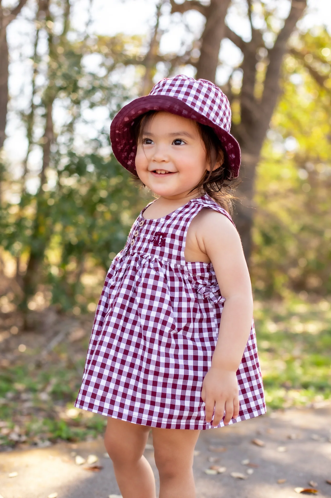 Collegiate Outfitters Infant Girls Plaid Set - Maroon - Image 2