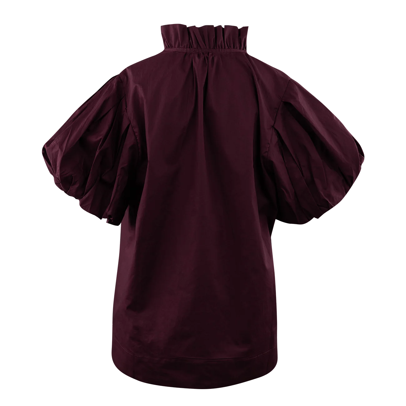 Collegiate Outfitters Maroon Collared Puff Sleeve Top - Image 3