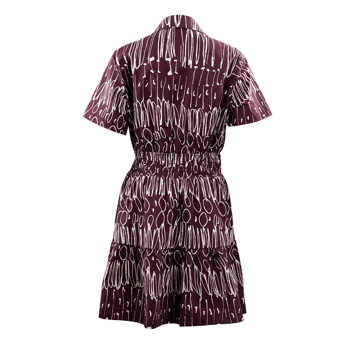 Collegiate Outfitters Maroon Scribble Print Tiered Dress - Image 2