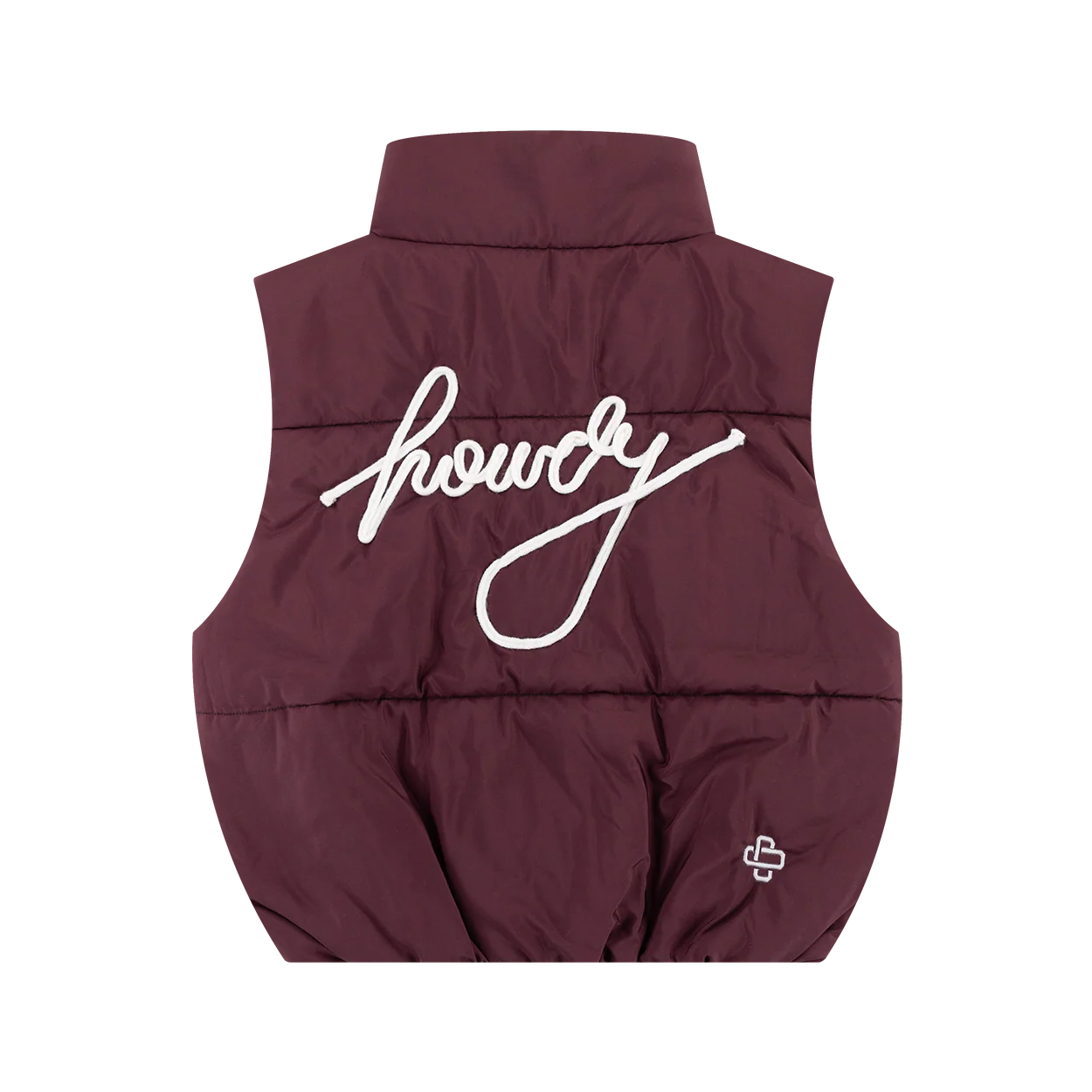 Collegiate Outfitters Maroon Winter Cropped Puffer Vest