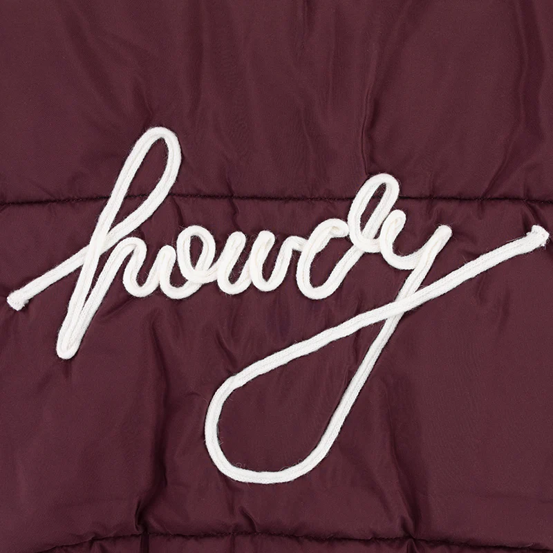 Collegiate Outfitters Maroon Winter Cropped Puffer Vest - Image 2