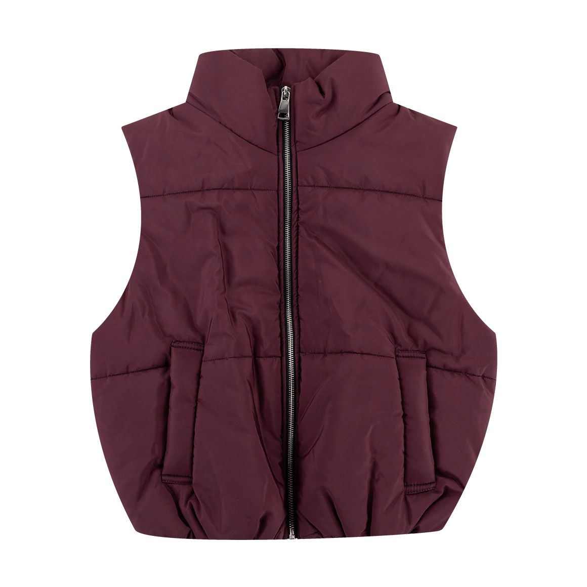 Collegiate Outfitters Maroon Winter Cropped Puffer Vest - Image 3