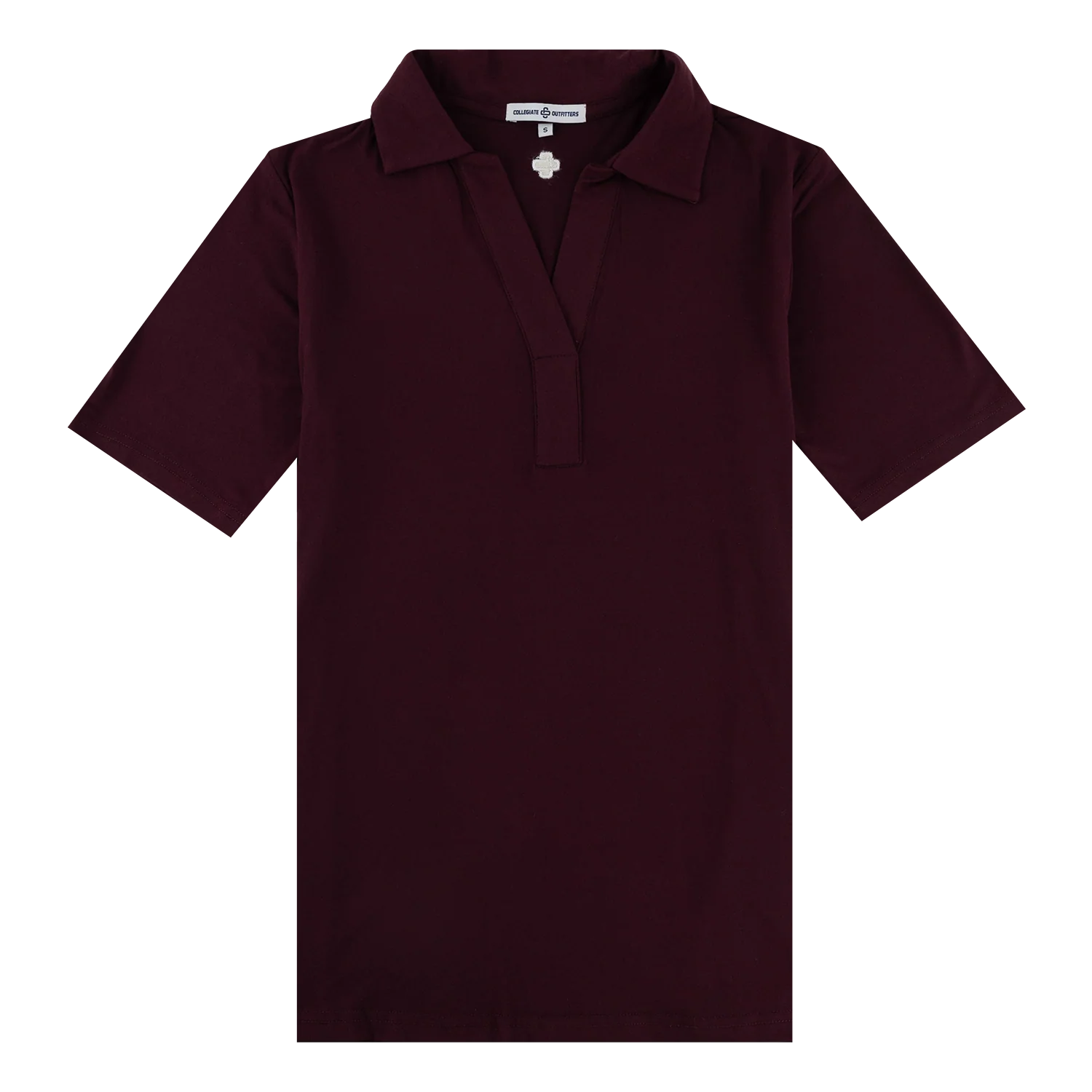 Collegiate Outfitters Maroon Womens V Neck Polo