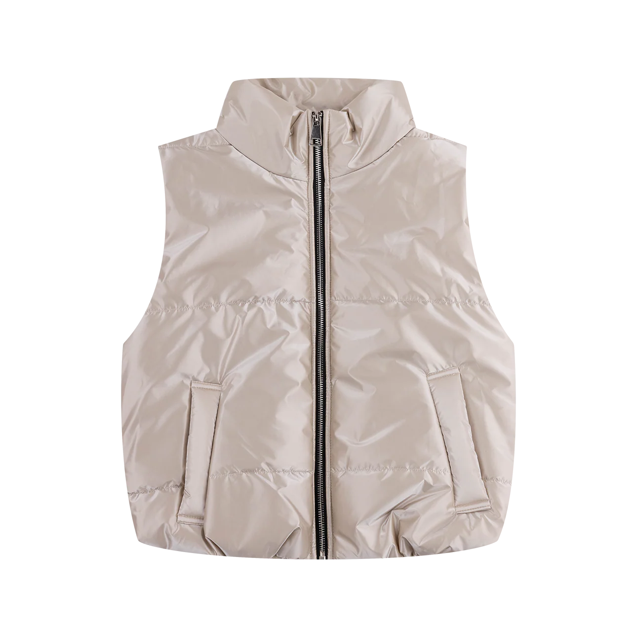 Collegiate Outfitters Metallic Winter Puff Cropped Vest - Image 5