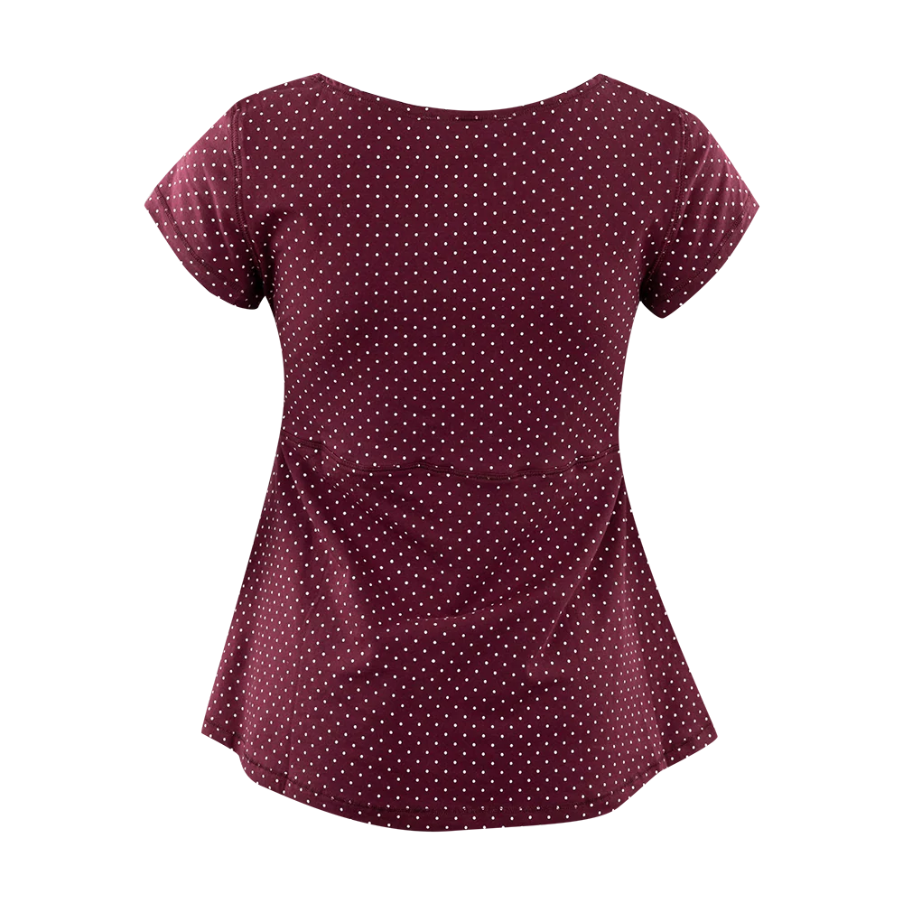 Collegiate Outfitters Polka Dot Tie Blouse - Maroon - Image 3
