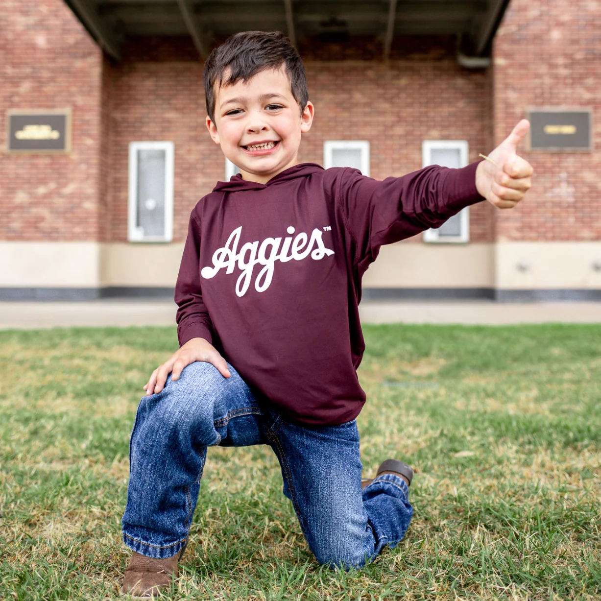Collegiate Outfitters Script Aggies Youth T-Shirt Hoodie - Image 2