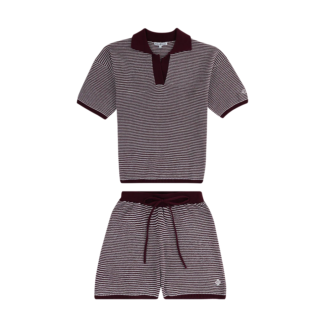 Collegiate Outfitters Striped Cozy Set - Maroon