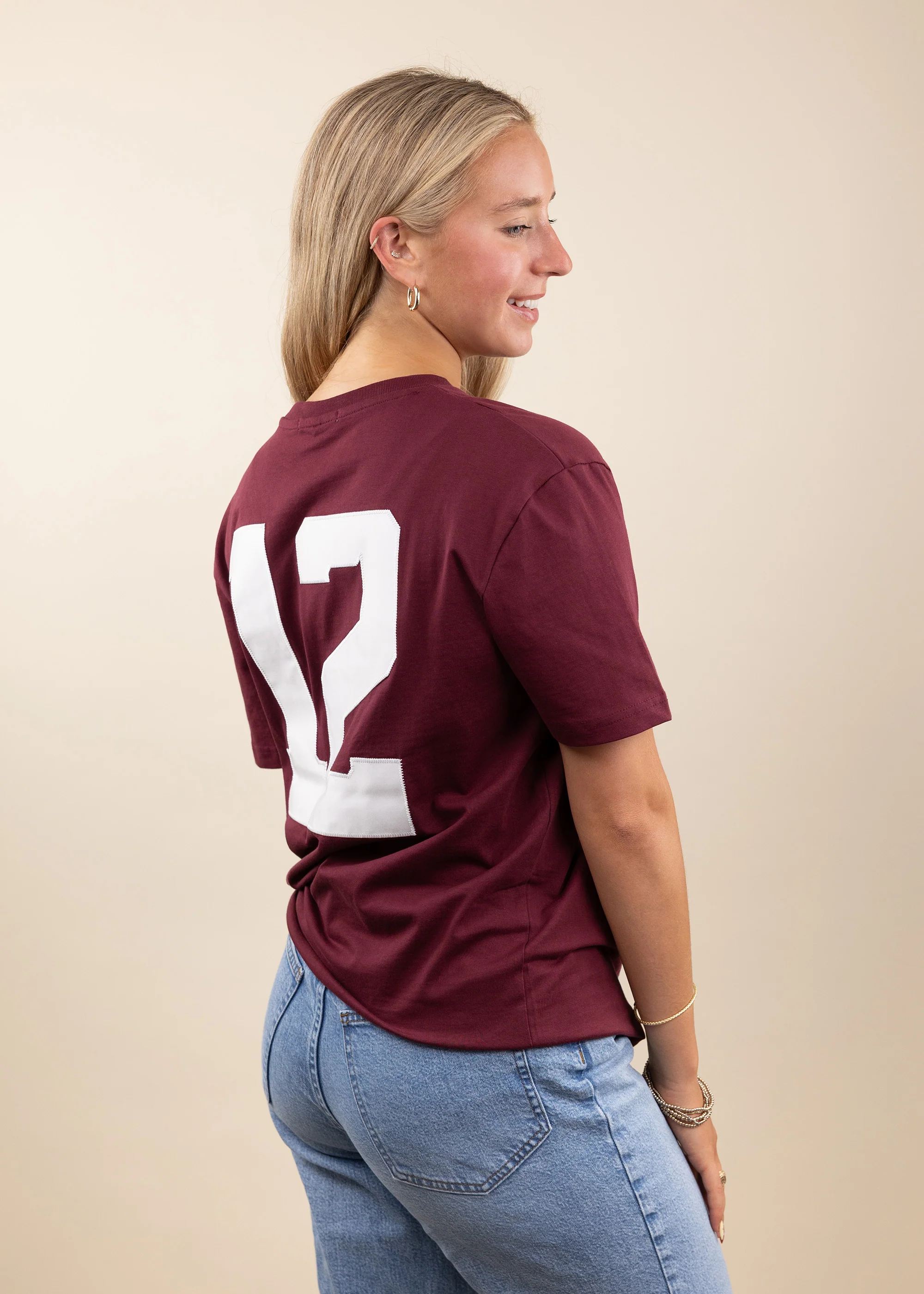 Collegiate Outfitters Texas A&M Fabric Letters Maroon Jersey Tee - Image 6