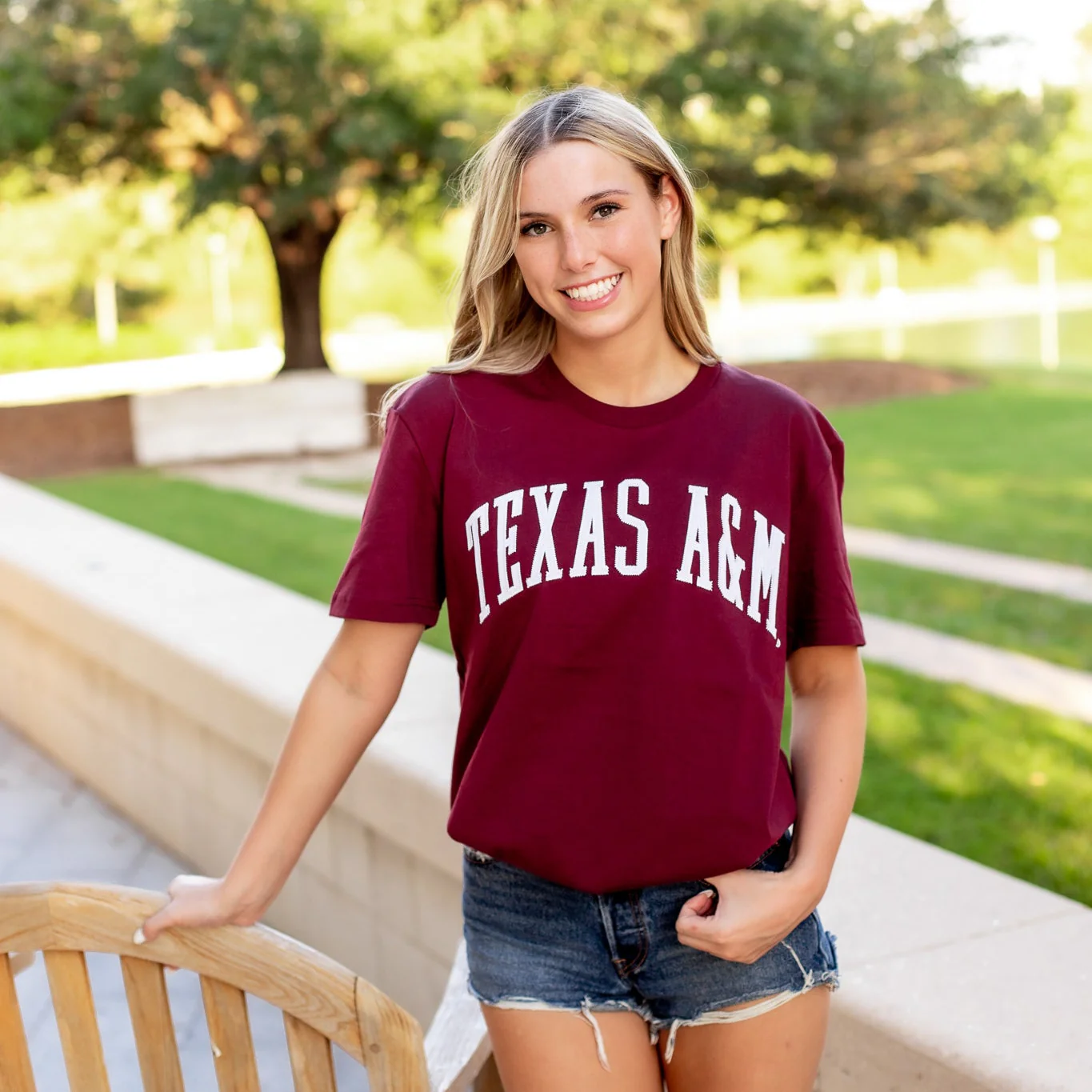 Collegiate Outfitters Texas A&M Stitched Arched T-Shirt - Image 2