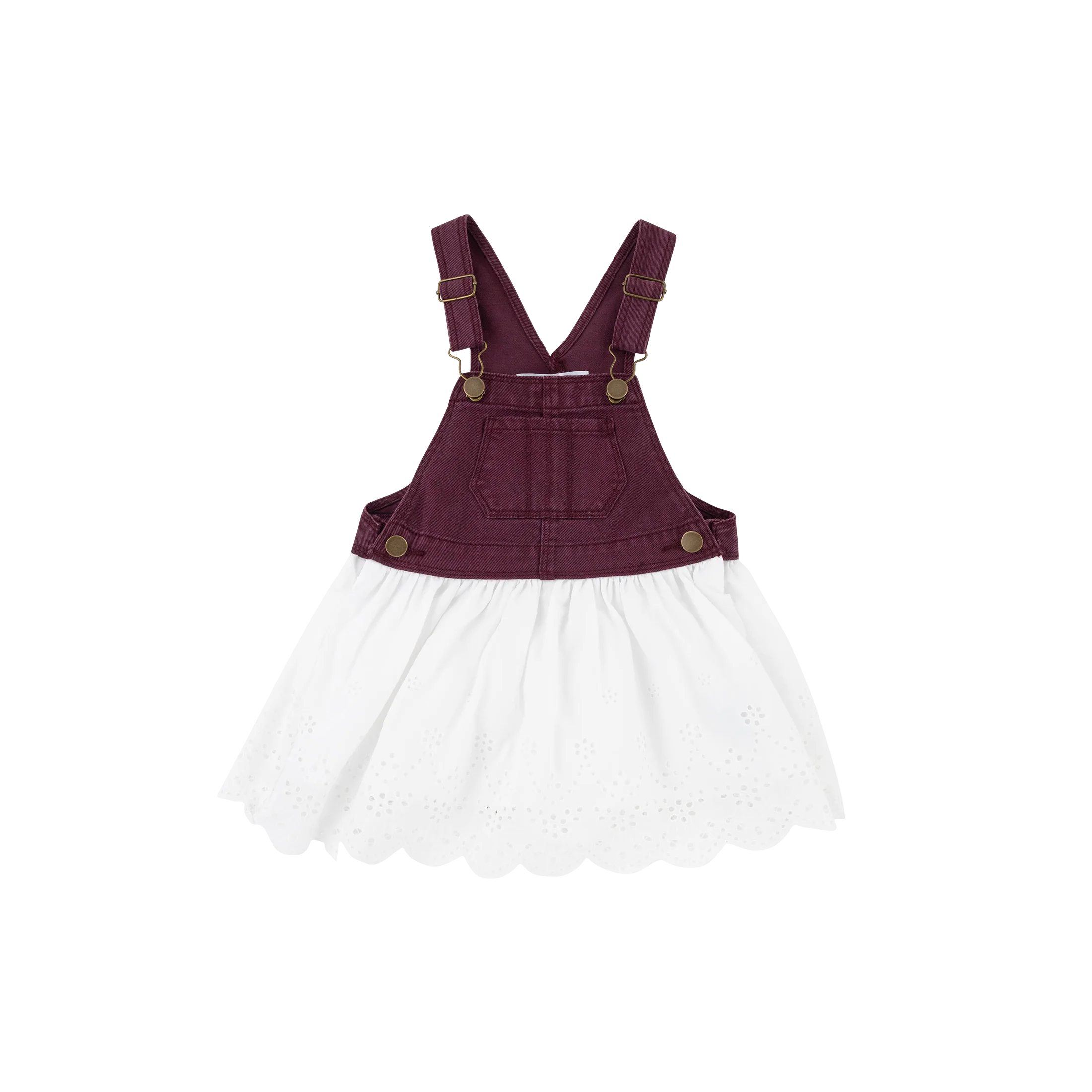 Collegiate Outfitters Toddler Overall Lace Dress - Maroon