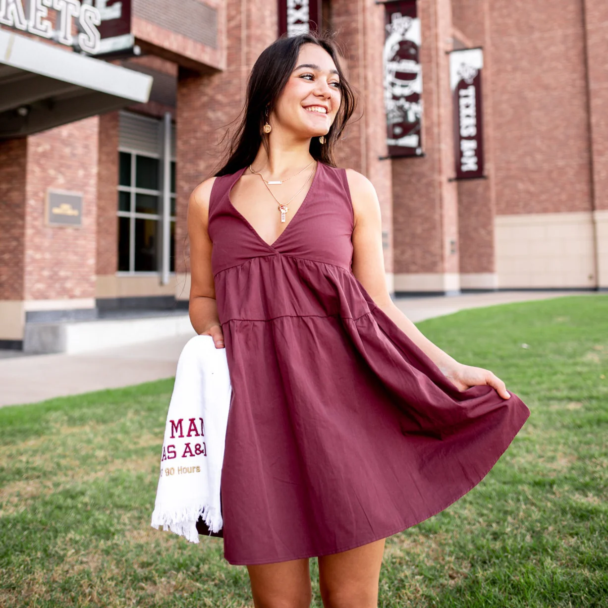 Collegiate Outfitters V Neck Tiered Dress - Image 2