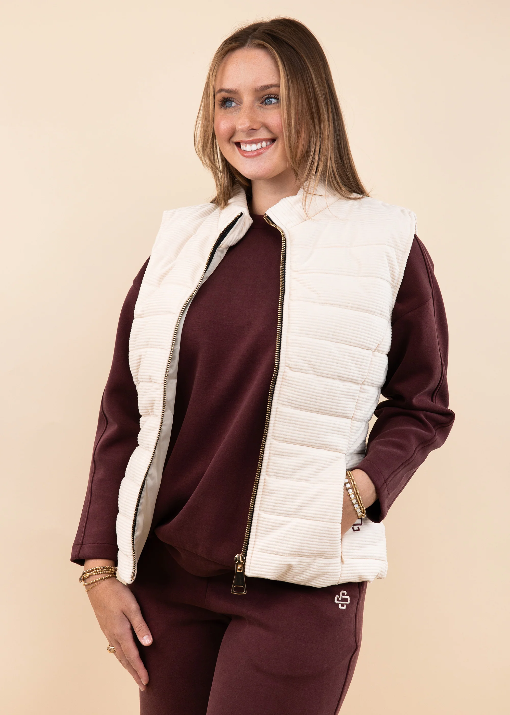 Collegiate Outfitters Winter Corduroy Long Vest - Image 2