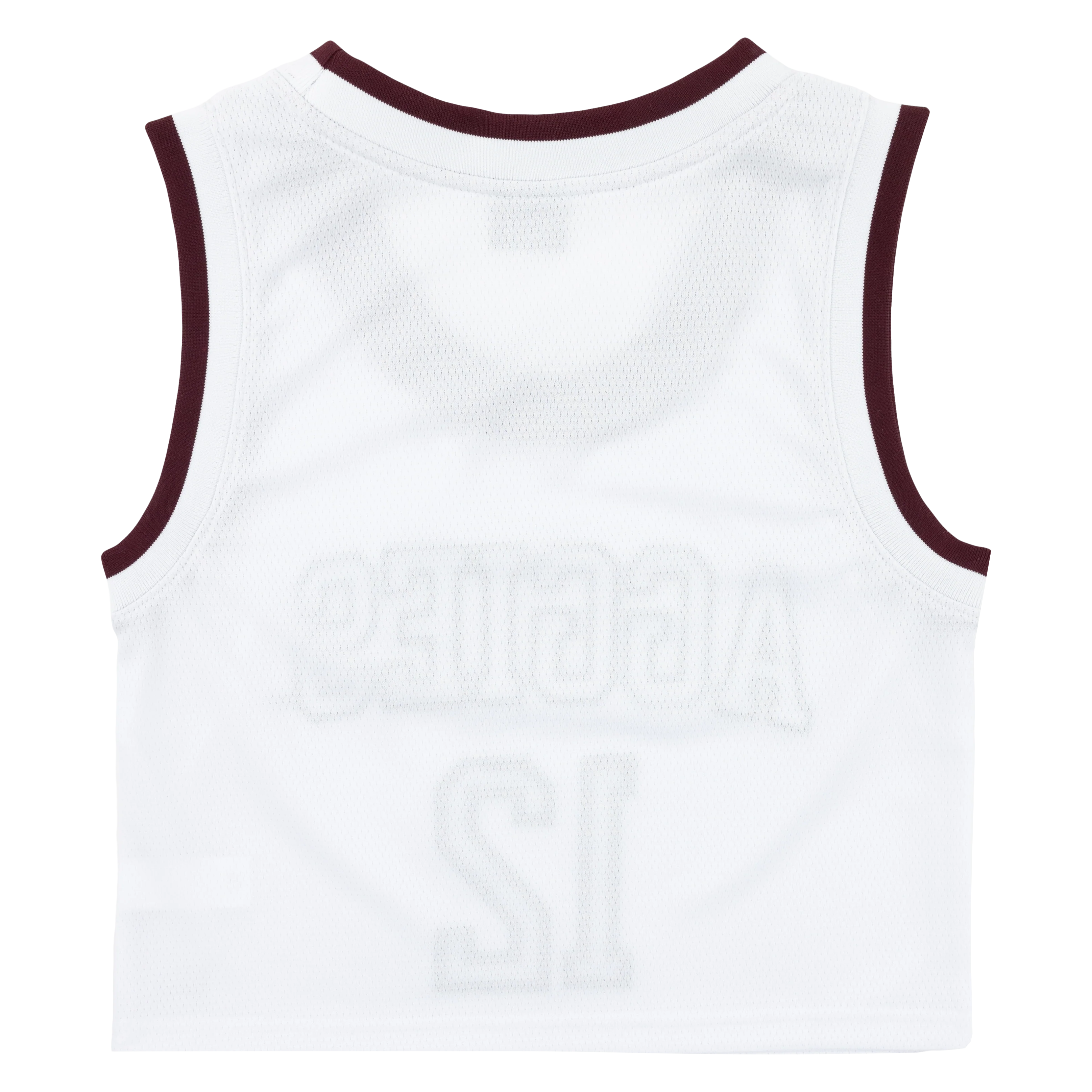 Aggies Hype & Vice White Cropped Basketball Jersey - Image 4