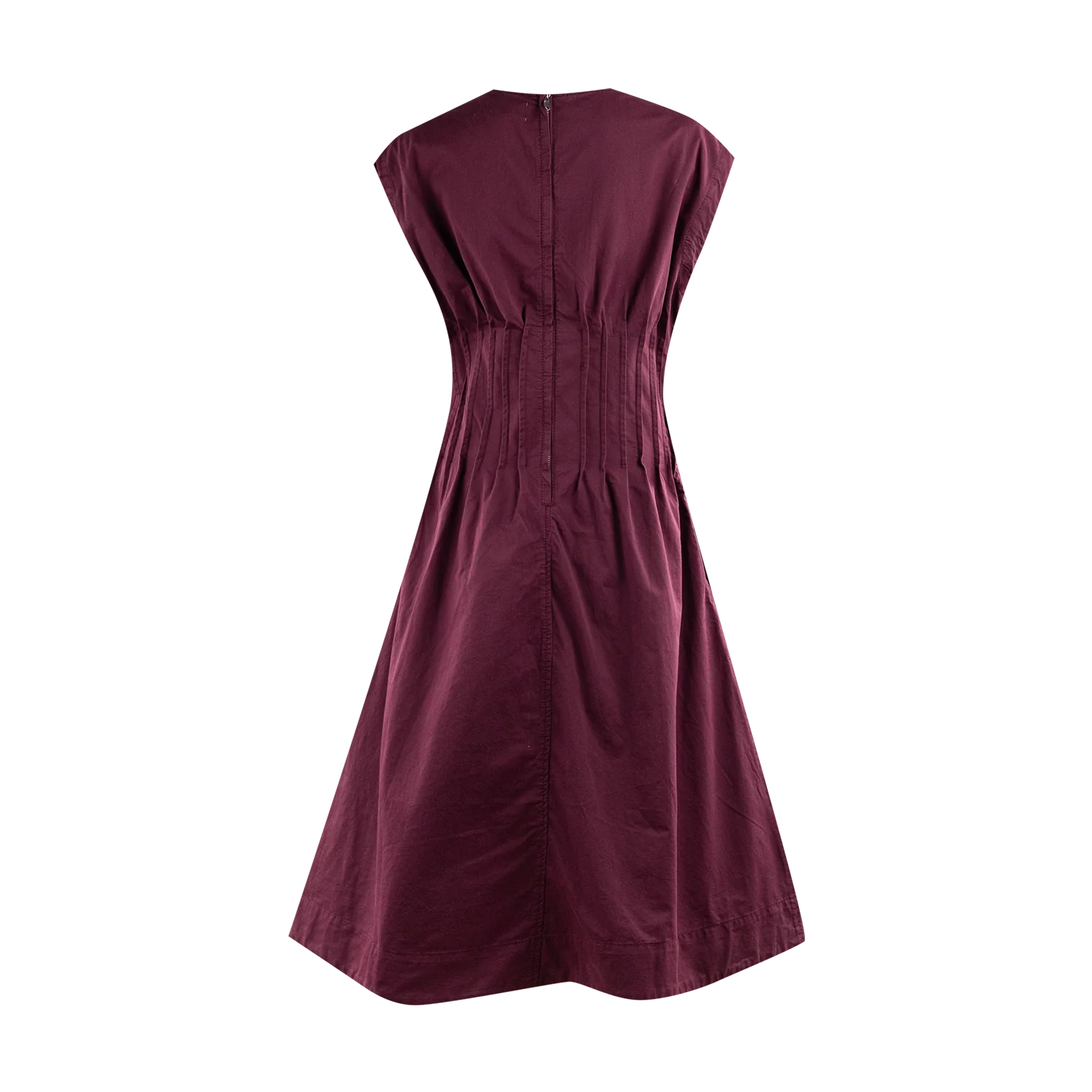 Curds & Whey Pleated Denim Dress - Maroon - Image 3