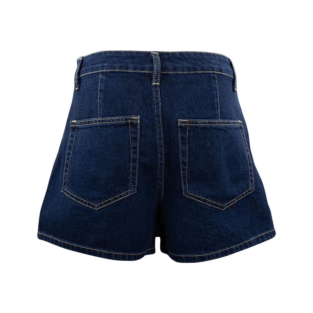 Dark Denim Wrap Tie Skort - Image 6