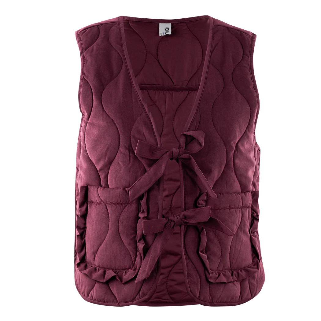 Double Zero Maroon Vest with Bows