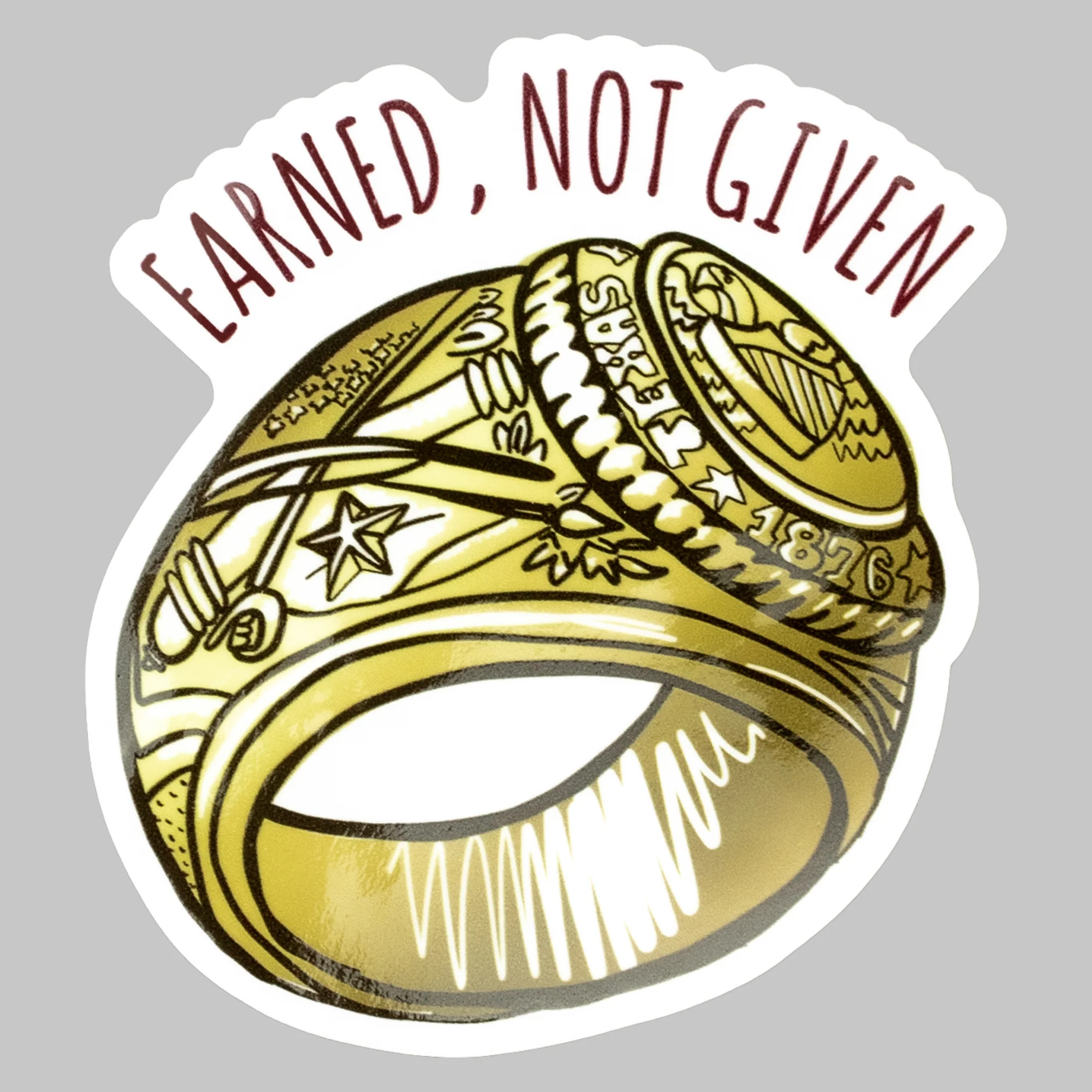 Earned Not Given Ring Dizzler Sticker - Image 4