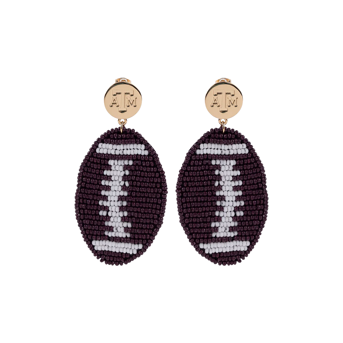 Emerson Street Gold Touch Back Football Earrings