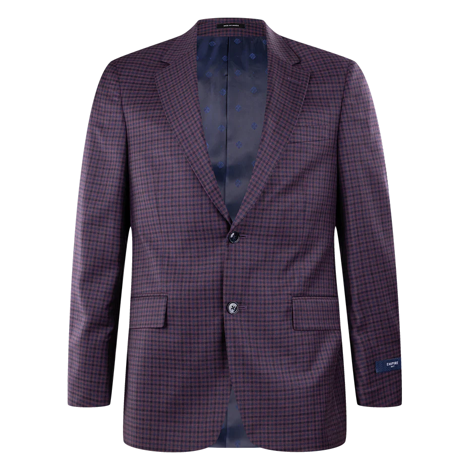 Empire Clothing Plaid Wool Sports Coat - Maroon