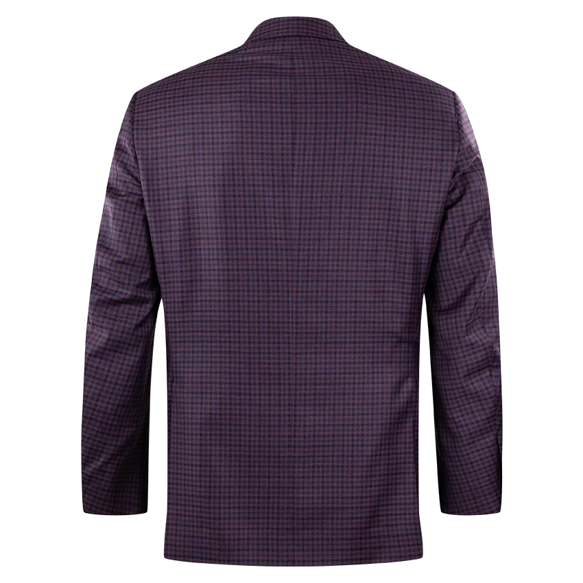 Empire Clothing Plaid Wool Sports Coat - Maroon - Image 2