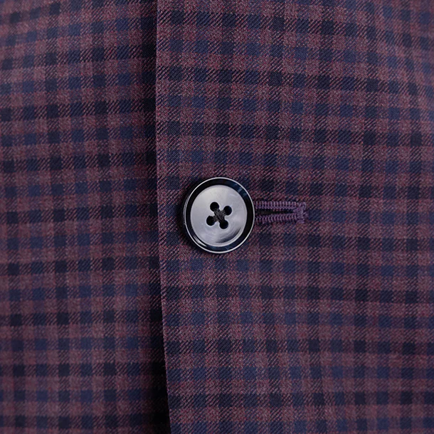 Empire Clothing Plaid Wool Sports Coat - Maroon - Image 3