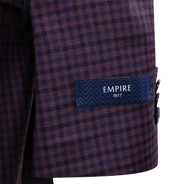 Empire Clothing Plaid Wool Sports Coat - Maroon - Image 4