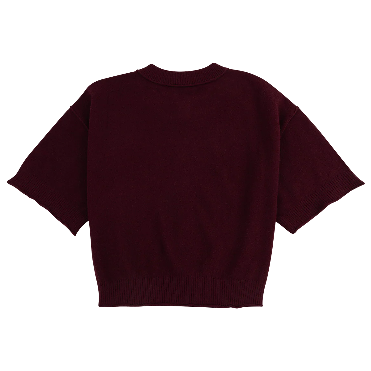 ENTRO Knit Button Down Top - Maroon - Image 2