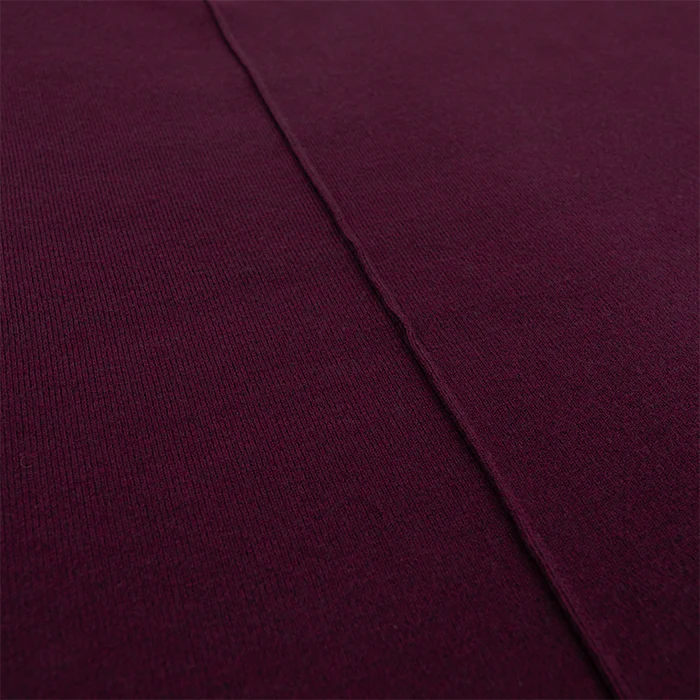 ENTRO Round Neck Short Sleeve Knit Top - Maroon - Image 3