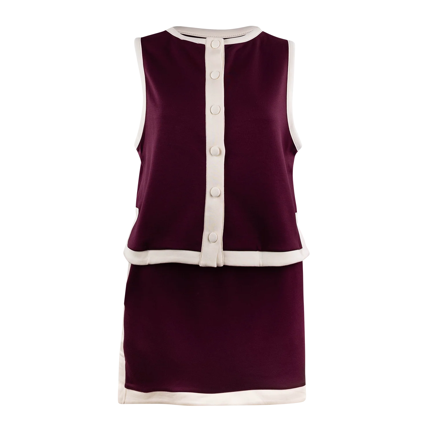 ENTRO Soft Tennis Tank and Skirt Set - Maroon