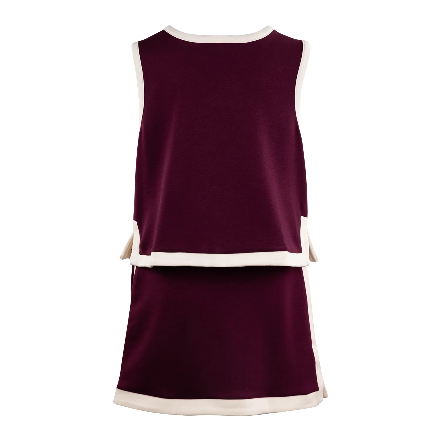 ENTRO Soft Tennis Tank and Skirt Set - Maroon - Image 2
