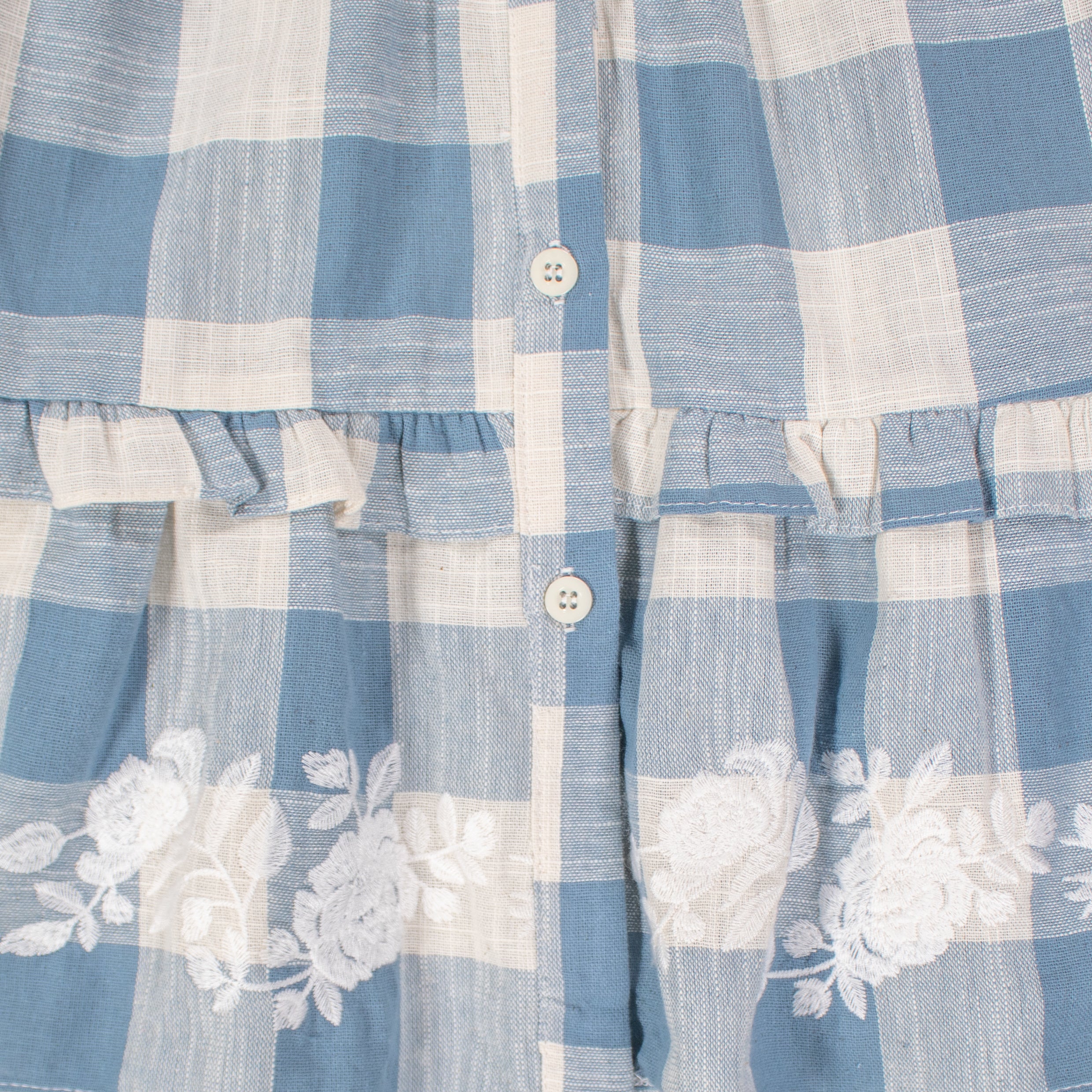 Blue Gingham Everly Long Sleeve Top - Image 4