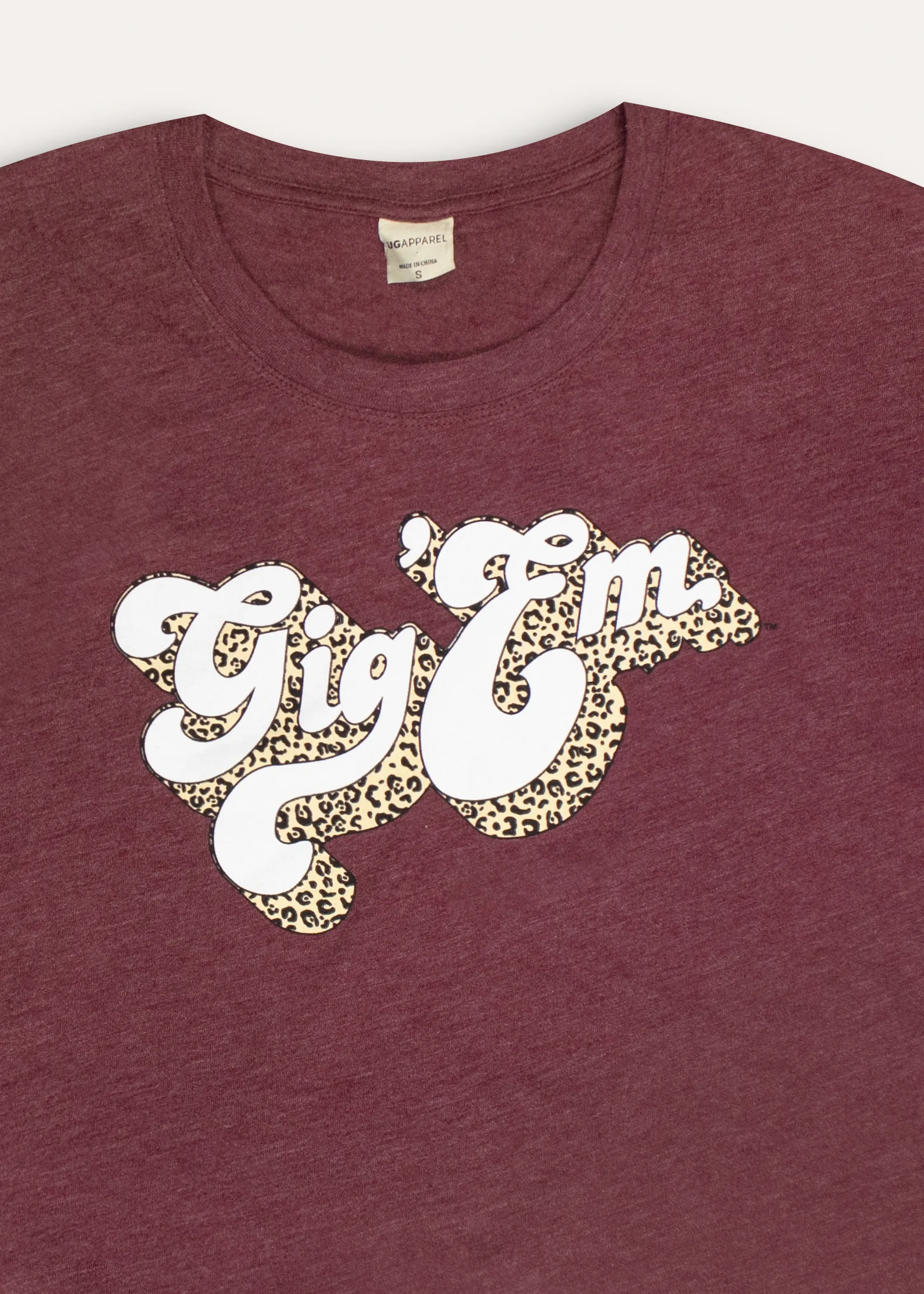 Gig 'Em Everyday Leopard Long Sleeve Maroon Tunic - Image 3
