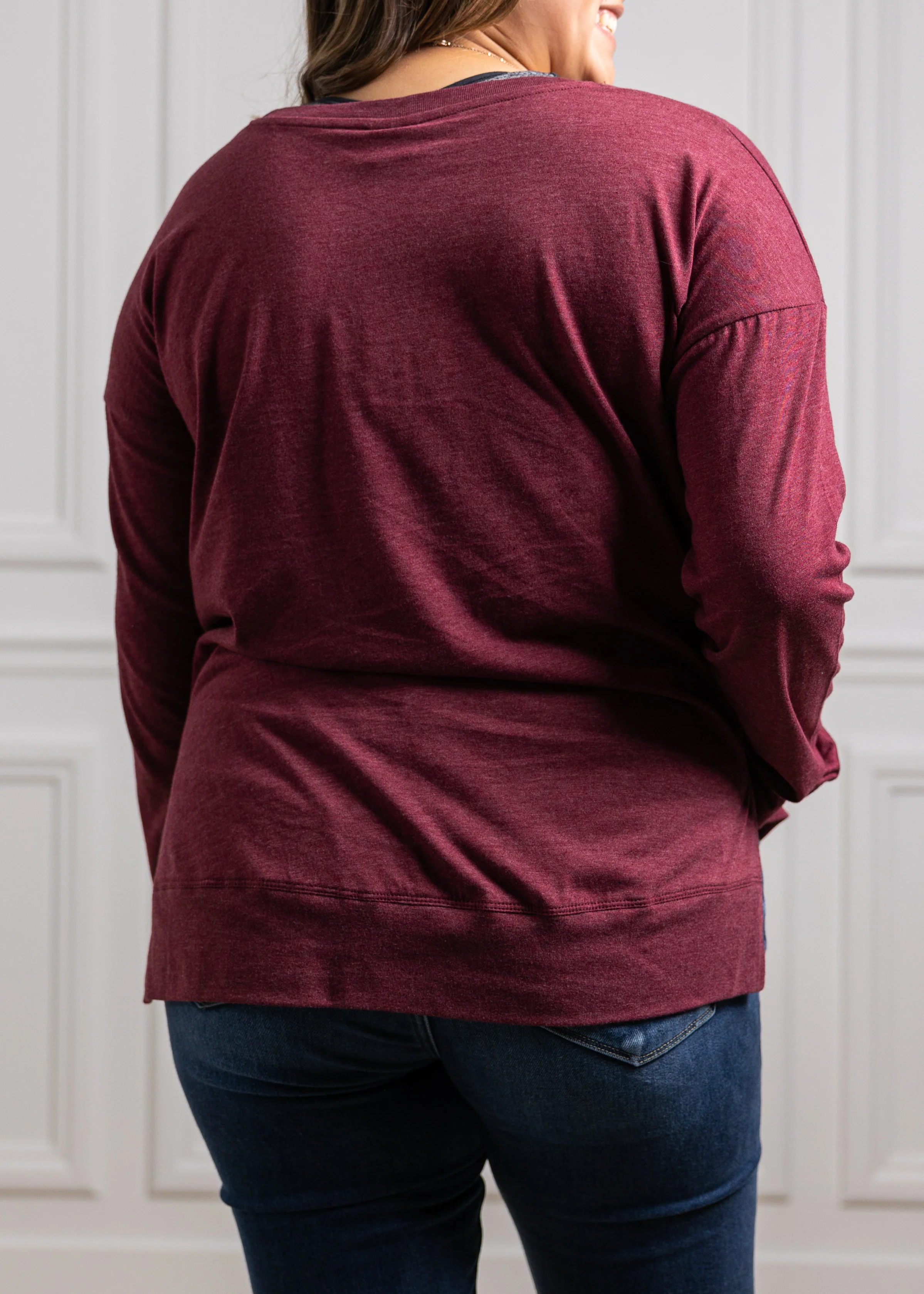 Gig 'Em Everyday Leopard Long Sleeve Maroon Tunic - Image 4