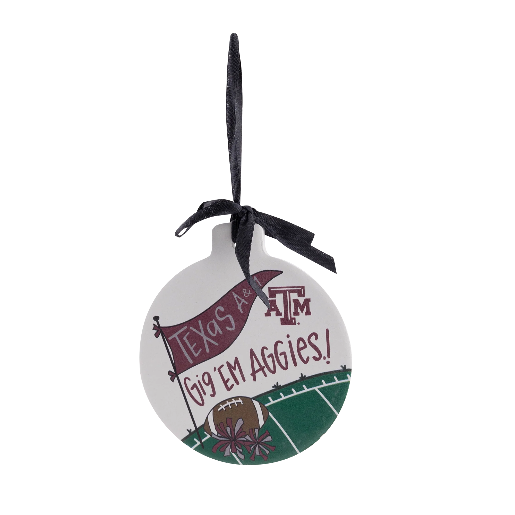 Gig 'Em Aggies Football Stone Ornament