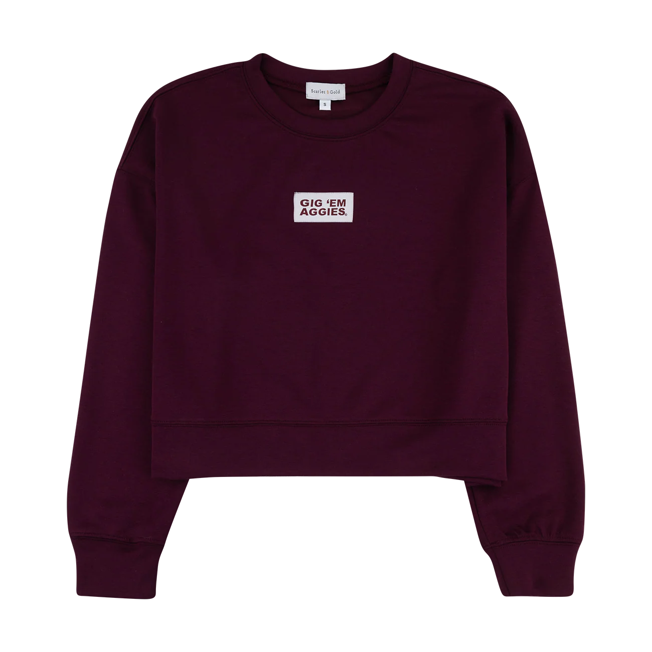 Gig 'Em Aggies Scarlet & Gold Crewneck - Maroon